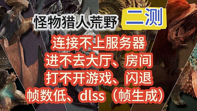 【怪物猎人荒野】连接不上服务器、进不去、闪退、帧数低解决方法！