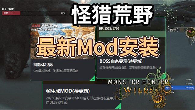 【怪猎荒野】最新实用mod来了！显血/伤害统计/帧生成/消除体积雾超多实用mod正式上线！