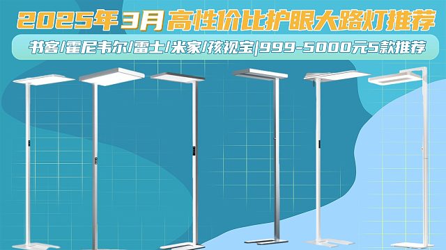 【选购攻略】2025年3月热门护眼大路灯哪款好？护眼灯选购指南，书客、雷士、霍尼韦尔、米家、孩视宝等