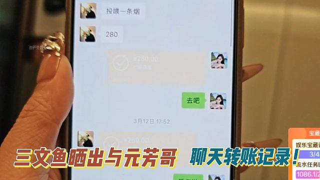 三文鱼晒出与元芳哥聊天转账记录！