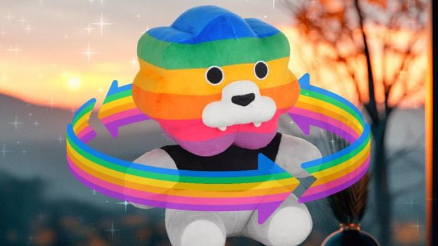 就用希望的力量，迎接风雨后的彩虹，彩虹狮花湾毛绒玩具