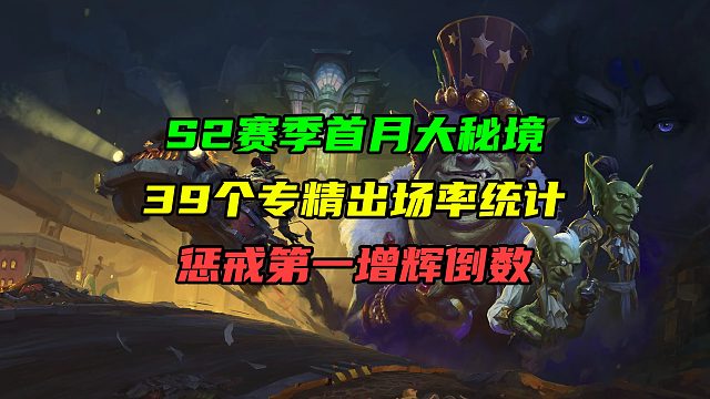 S2赛季首月大秘境39个专精出场率统计！惩戒第一，增辉倒数！