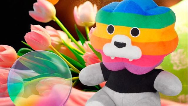 缤纷的世界，和安静的我，彩虹狮花湾毛绒玩具