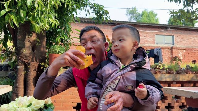 孙子出生2岁10个月，爷爷从城里打工回来，看看爷孙俩如何相处