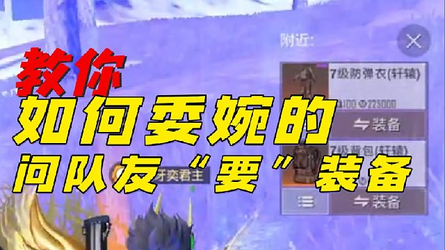 教你如何委婉的问队友“要”装备