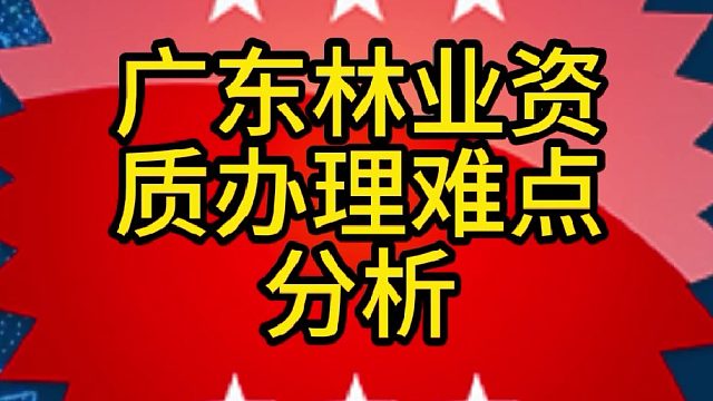 广东林业资质办理难点分析