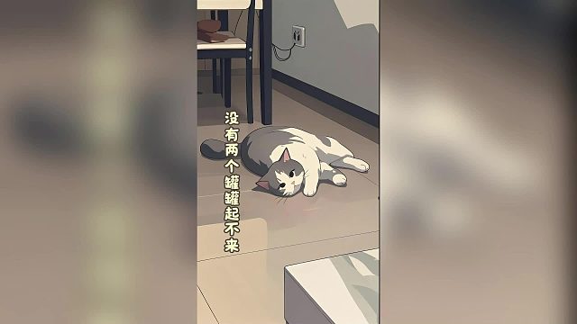 哎呀咪摔倒了~没有两个罐罐起不来