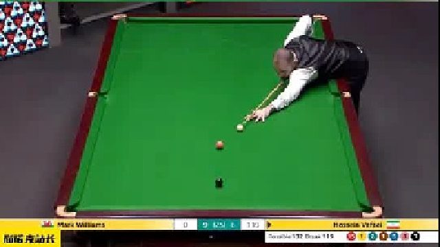 2025年斯诺克世锦赛 伊朗一哥瓦菲开启整活模式黑球一库翻袋，搞笑的是高兴过头忘记握手结束