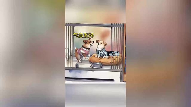 两只小狗吵架，也太可爱了