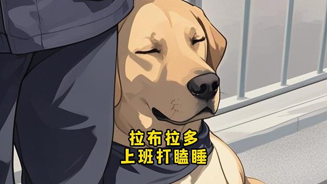 展会上遇到一只被迫营业、睡不醒的修狗