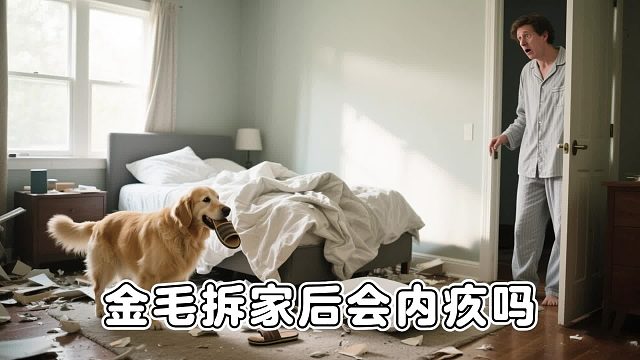 金毛做错事，心虚是有的，但内疚是什么