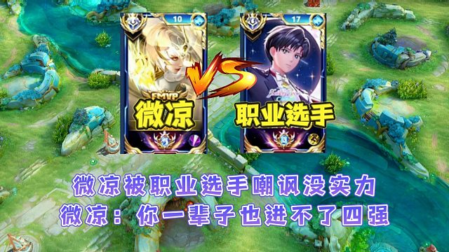 微凉巅峰赛被职业嘲讽没实力，微凉：你这一辈子也拿不到一个冠军