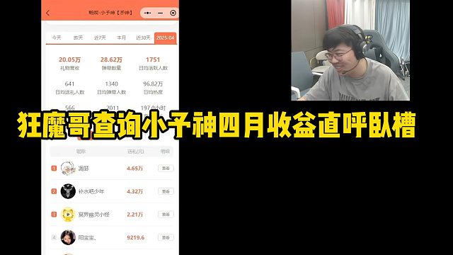狂魔哥查询小予神四月收益直呼卧槽
