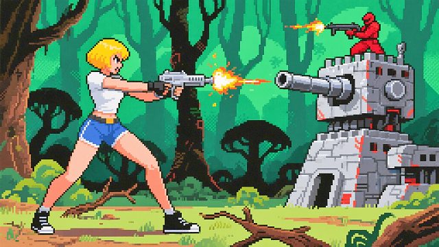 FC游戏女版魂斗罗，甚至加入了物理引擎