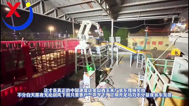 这才是中国速度这是山西玉米厂装车现场实拍不分白天黑夜无论刮风下雨不分昼夜装车发货