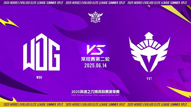 2025HEL精英联赛夏季赛｜6月14日 常规赛第二轮 WDG VS YVT  第二局 英魂之刃