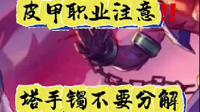 皮甲职业塔手镯不要分解