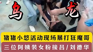豬豬小悠活動(dòng)現(xiàn)場(chǎng)暴打狂魔哥！三位阿姨裝女粉接呂/劉德華？