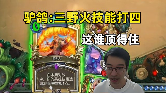 驴鸽：3野火技能变小火球，命都是飞机给的，快道歉！