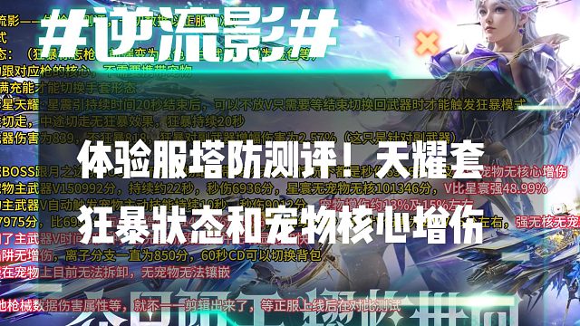 逆流影1001：体验服塔防测评！天耀套狂暴状态和宠物核心增伤
