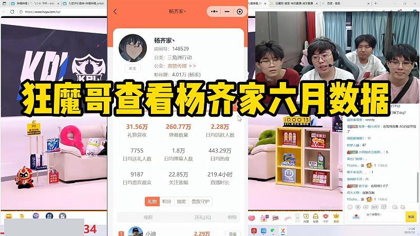 狂魔哥查看楊齊家六月數(shù)據(jù)