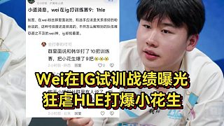 Wei在IG試訓(xùn)戰(zhàn)績曝光！狂虐HLE打爆小花生，難怪IG簽他真不虧