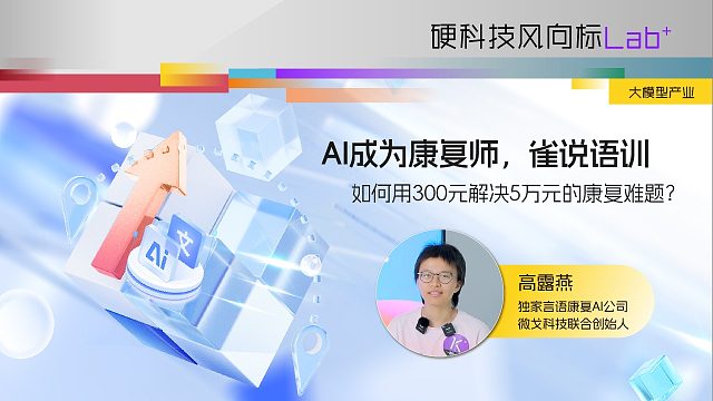 AI成为康复师，雀说语训如何用300元解决5万元的康复难题？