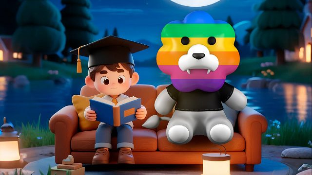 睡前故事：把「希望」写进故事，让迷茫的夜晚安心，彩虹狮花湾毛绒玩具