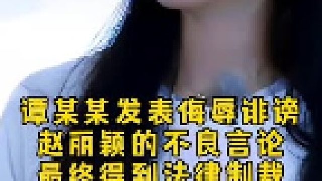 谭某某发表侮辱诽谤赵丽颖的不良言论，最终得到法律制裁！