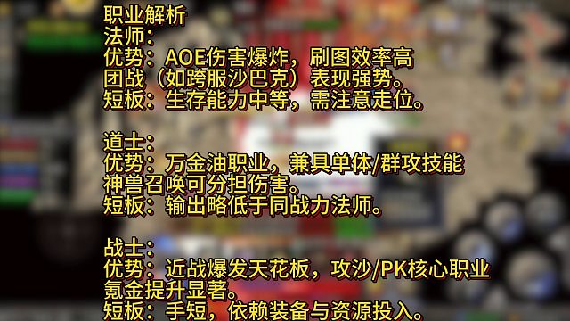 三职业复古传奇超变攻速【龙迹之城】新手攻略