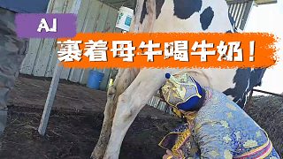 AJ裹著母牛喝牛奶？人生第一次現(xiàn)擠現(xiàn)喝