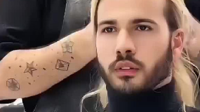 外国小伙尝试新造型 下一秒被惊艳到 美人在骨不在皮