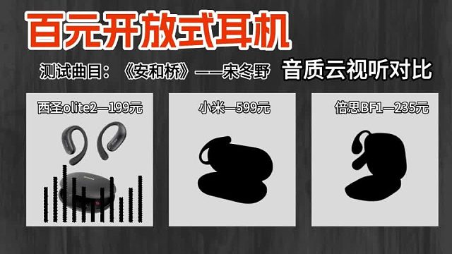百元开放式耳机音质试听对比：低频、人声、高频差距明显
