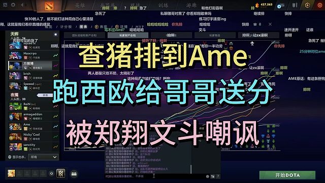 查猪排到AME，跑西欧给哥哥送分，被郑翔文斗嘲讽。