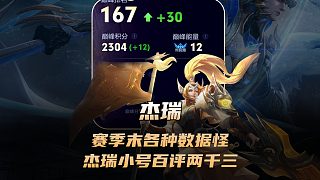 賽季末出現(xiàn)各種數(shù)據(jù)怪，杰瑞花木蘭小號(hào)百評(píng)兩千三