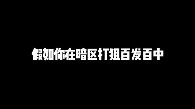若你在暗域持狙，定能弹无虚发，枪枪精准
