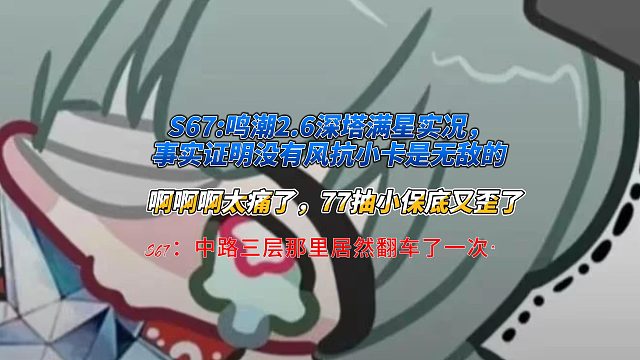 S67鸣潮2.6深塔满星实况，事实证明没有风抗小卡是无敌的