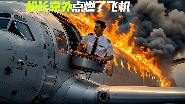 机长在飞机里面烧火，意外把飞机点燃了，短片