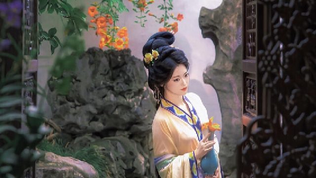 绛焰栖云｜冒雨在网师园拍的凌霄花