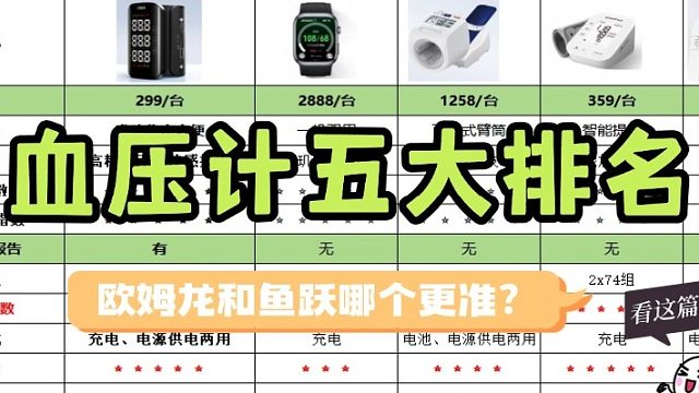 血压计怎么选的好？鱼跃与欧姆龙血压计哪个好？血压计五大排名