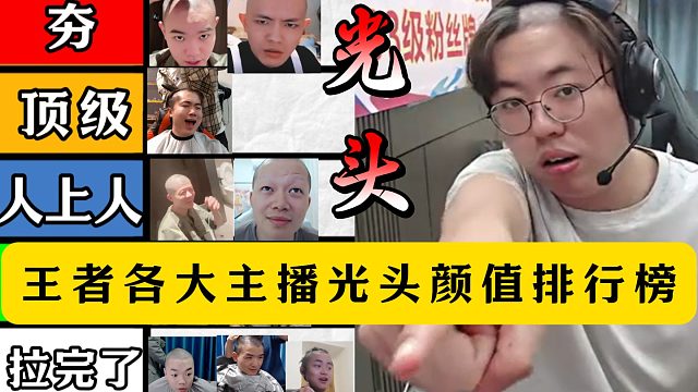 王者各大主播光头颜值排行榜！哪个光头最帅你猜到了吗？