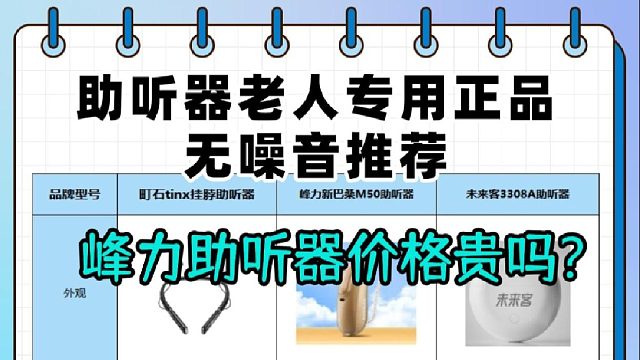 峰力助听器价格贵吗？老人助听器哪个牌子好？三大王牌巅峰测评