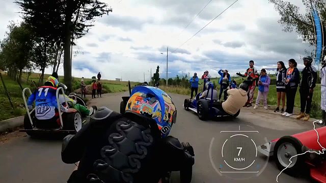 人力F1速降赛，百公里油耗仅需两个馒头，赢了捧走10万奖金