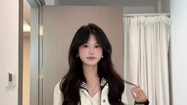 韩系穿搭海军领miu感套装好乖好学院感～～