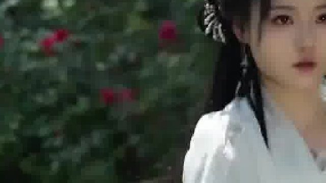 小姐姐一袭白衣，展示舞剑功夫，好飒！