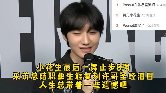 止步8强后小花生采访总结十年职业生涯泪目