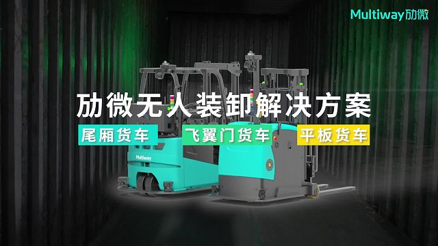 劢微机器人智能无人叉车的无人装卸解决方案，高效、精准、安全，让物流仓储更轻松