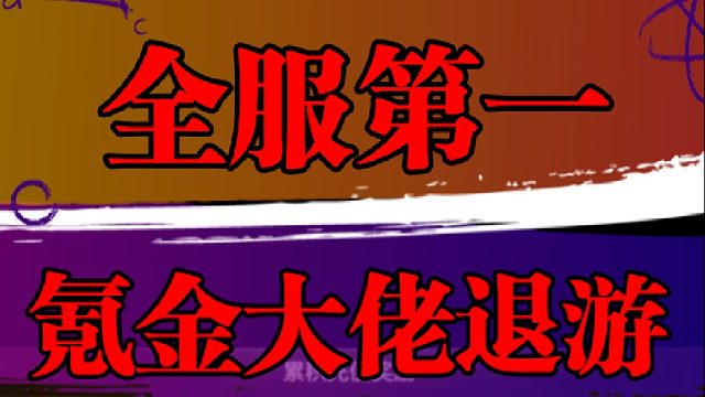 全服第一氪金大佬退游