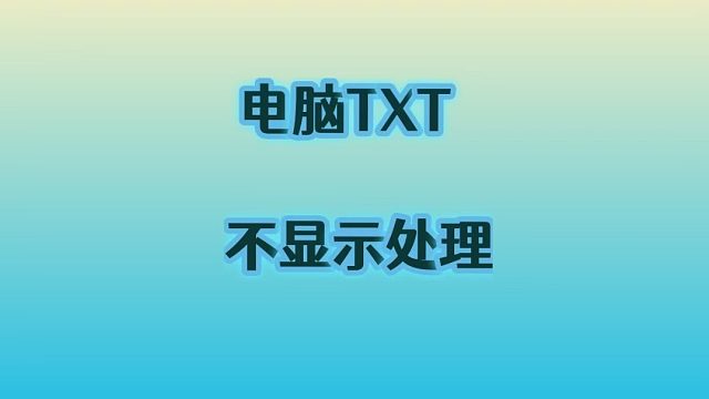 17.电脑TXT不显示处理