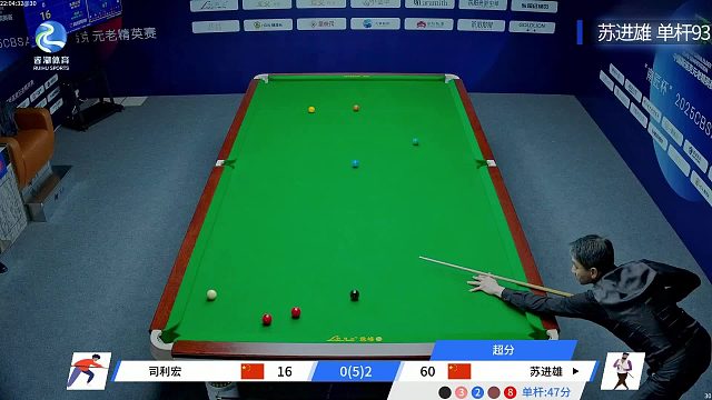 【单杆93 】“南匠杯”2025CBSA中国斯诺克元老精英赛，苏进雄单杆93分集锦
